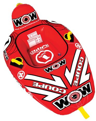 WOW Sports Coupé Cockpit Abschleppschlauch für Bootfahren - 1 Person 77.1 kg Kapazität - Aufblasbarer Bootsschlauch für Wassersport - Jugendliche & Erwachsene