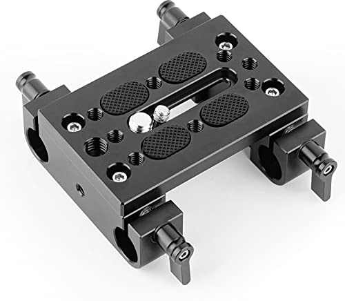 SMALLRIG 15mm Base Plate with Rod Clamps, 15mm Rod Support Mounting Plate for Camera Rig - 1775