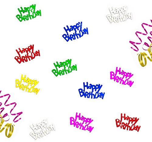 Oblique Unique® Happy Birthday buntes Geburtstag Tisch Konfetti mit Spiegeleffekt - über 150 Stück