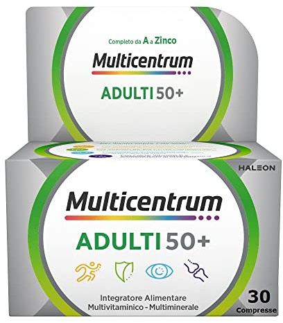 Multicentrum Adulti 50+, Integratore Multivitaminico Completo, 30 Compresse