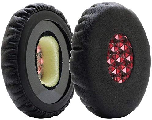 Ersatz Ohrpolster für Bose Soundlink On-Ear 2 (OE2)/ On-Ear2i (OE2i) SoundTrue On-Ear 2 / On-Ear2i Kopfhörer von MMOBIEL - Protein PU Kopfhörer Ohrpolster – Ersatzpolster - Schwarz/Rot