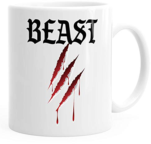MoonWorks® Kaffee-Tasse Beauty & Beast Partner-Tasse Liebe Geschenk-Tasse Valentinstag Beast weiß unisize