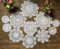 MINDPLUS Set di 11 Centrini all'Uncinetto a Mano Centrini in Pizzo all'Uncinetto in Cotone da Tovaglietta 10-25 cm Rotondi Bianco Vintage Matrimonio Tea Party