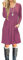 AUSELILY Women's Long Sleeve Pleated Loose Swing Casual Dress with Pockets Knee Length Mauve L