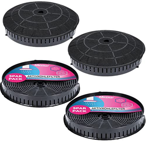 McFilter I 4x Aktivkohlefilter Ø 172 mm für Dunstabzugshaube kompatibel mit Kohlefilter Elica CFC0038668 Typ57, Nyttig 440, AEG 4055171138 4055217501 Bauknecht Whirlpool 48400008824 - für Abzugshaube