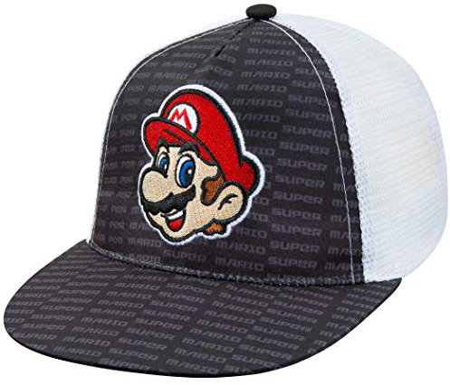 Nintendo Super Mario Baseballkappe für Jungen, Alter 4–7 Jahre, Schwarz und Blau, Schwarz, 4 Jahre
