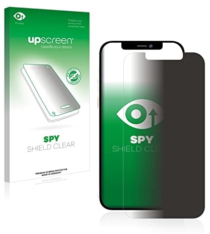 upscreen Anti-Spy Blickschutzfolie für Apple iPhone 12 Pro Max Made in Germany, Privacy Screen Displayschutz-Folie [Sichtschutz, Blaulichtfilter]