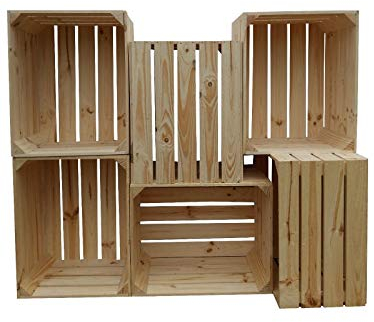 6 Neue holzkisten obstkisten und aufbewahrung, geeignet für Regale und Möbel. Weinkiste Regal, Jahrgang (Neue Holzkisten)
