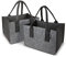 Tebewo 2er-Set Filztasche - praktische Einkaufstasche im Doppelpack - Shopping Bag - Einkaufskorb aus Filz - faltbare Tragetasche - Hell-/Dunkelgrau