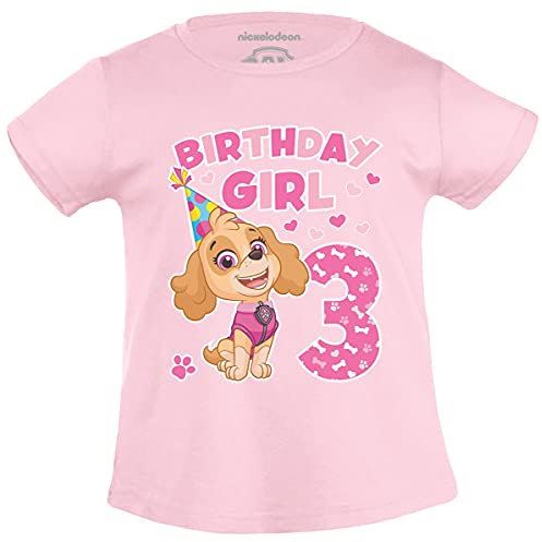PAW PATROL T-Shirt Mädchen Skye Birthday Girl 3 Jahre Geburtstag Mädchen Tshirt 116 Rosa