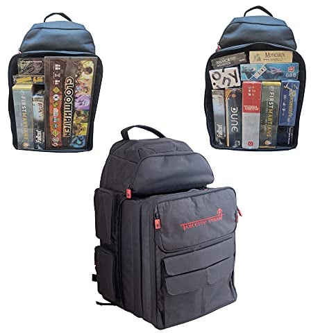 Tabletop Tyrant Board Game Backpack, Game Storage Backpack with Padded Shoulder Straps, Travel Bag for Board Games, Dice, Trading Cards and Accessories, Waterproof and Fits Most Boardgames