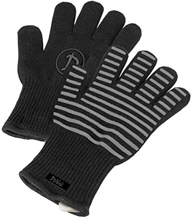 DeWok Grillhandschuhe im Doppel-Set | Um sicher mit deinem DeWok zu kochen | Passend zum Wok aus hochwertigem Edelstahl und massivem Holz | [schwarz/grau]