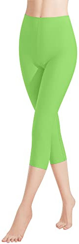 Libella 1er Pack Damen Leggings 3/4 Hose aus Baumwolle Capri-Hose mit Hohe Taille bunt Slim Fit Fitnesshose Mehrfarbig 4161 Hellgrün XL