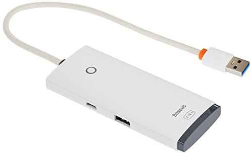 Baseus Lite Series Hub 4 en 1 USB vers 4 Ports USB 3.0 Blanc 25 cm