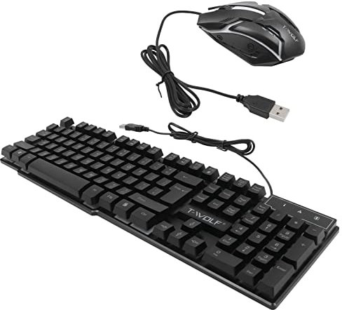 Mobestech Keyboard and Mouse Set Mechanical Keyboard Mouse Backlit Keyboard for Gaming Computer Ergonomic Design