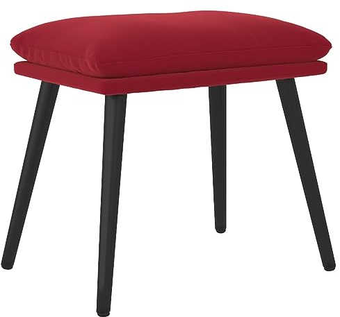 vidaXL Repose-pied Pouf de Salon Tabouret de Canapé Meuble de Salle de Séjour Tabouret de Salon Intérieur Rouge Bordeaux 45x29,5x35 cm Velours