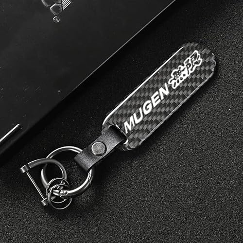 BUNCC Motorrad Carbonfaser Schlüsselanhänger Schlüsselanhänger, für Honda Mugen Power Civic Accord CRV Zubehör