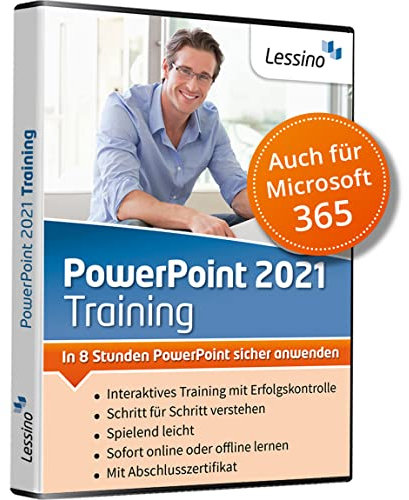 PowerPoint 2021 Training - In 8 Stunden PowerPoint sicher anwenden | Einsteiger und Auffrischer lernen mit diesem Kurs Schritt für Schritt PowerPoint 2021 bzw. 365| Online-Kurs + DVD [1 Nutzer-Lizenz]
