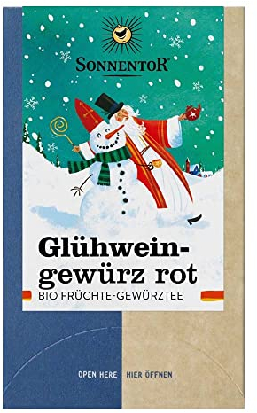 SONNENTOR Glühweingewürz rot, 18 Teebeutel, 32,4g (3er Pack)