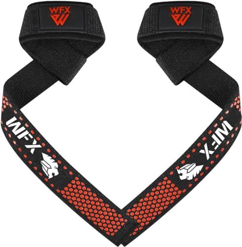 WFX Sangles d'haltérophilie Support de Poignet rembourré en néoprène Gym Cross Training Barre de Main Sangles d'haltérophilie Fitness Bodybuilding Power Exercise Grips Deadlift Hommes Femmes