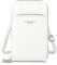 flora & co Petit Sac Bandoulière Femme pour Smartphone 6.7 Pouces - Sacoche Multipoches Zippé pour Iphone 13 14 Pro Max - Pochette Multifonction Carte PU Cuir Léger - Mode Style - BLANC