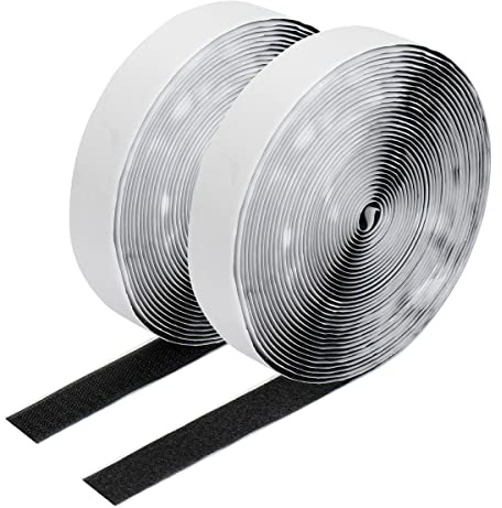 16.5Ft x 1 Inch Self Adhesive Strips, Heavy Duty Strong Back Sticky Fastening Tape,Nylon Fabric Fastener Mounting Tapes for Sewing, Crafting,DIY- Indoor or Outdoor Use (Black)