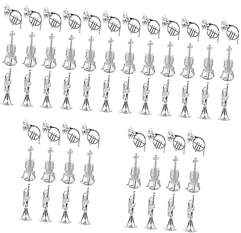 Toyvian 60 STK Musikinstrumentenmodell Zubehör Miniatur-Mini-musikornament Weihnachtsschmuck Für Musikinstrumente Altsaxophon Kinder-Saxophon-Spielzeug Weihnachten Weihnachtsbaum Plastik