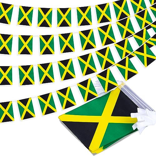 Bannière de fanions de la Jamaïque, petit mini drapeaux jamaïcains, décoration nationale pour l'école, les fêtes, les événements sportifs, les festivals patriotiques, 10 m et 30 drapeaux
