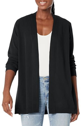 Jones New York Damen Icon Cardigan mit Seitenschlitzen Strickjacke, Adriadic Schwarz, Klein