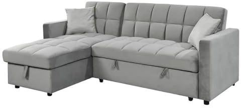 Sofá Cama Chaise Longue 210x145 cm - Reversible con Arcón, Diseño Moderno, Sistema de Arrastre, Armazón de Pino Macizo - Fácil Montaje y Versátil para Hogar