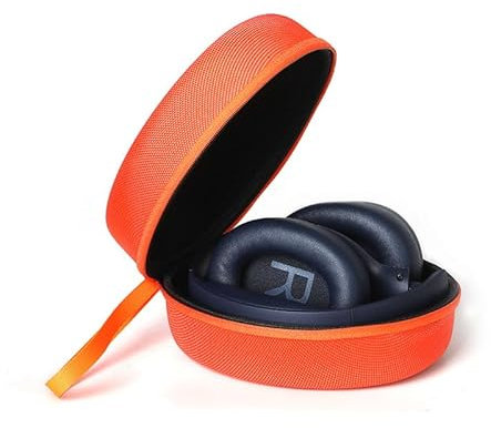 Hard Travel Headphone Carrying Case for Skullcandy Riff 2, Riff, Crusher Evo, Crusher ANC, Crusher 360, Hesh 3, Hesh ANC, Hesh Evo, for Beats Solo 3, Studio Pro On-Ear and Over-Ear Headphones (Orange)
