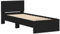 vidaXL Bettgestell, Bettrahmen mit Lattenrost, Bett Gästebett mit Kopfteil, Einzelbett Schlafzimmerbett Schlafzimmermöbel, Schwarz 90x190cm Holzwerkstoff