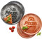 MamboCat Lot de 4 assiettes à pizza rouges et noires I Ø 31 cm I pour 4 personnes I Grandes assiettes à pizza en porcelaine avec décor et inscription I Pour pizzas ou pour servir I Assiette à repas XL
