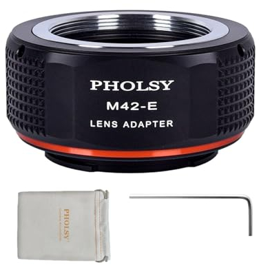 PHOLSY Manueller Objektivadapter: Kompatibel mit M42 Objektiv und Sony E (NEX) Kameragehäuse