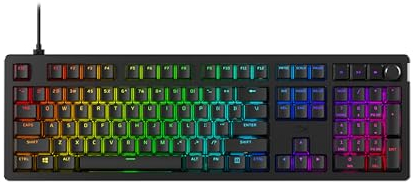 HyperX Alloy Rise - Tastiera da gioco meccanica, switch Red, Hot Swap a caldo, gambe regolabili, custodia magnetica intercambiabile, nero (QWERTY spagnolo)