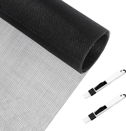 RYAN Tela Mosquitera por Metros Fibra de Vidrio Malla Mosquiteras Mosquitera Rollo Con Cepillo Limpieza Malla Antimosquitos para Puerta Ventana Adiós a Mosquitos y Otro Insecto 120cm * 250 cm