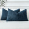 Sungeek 2er Set Kordsamt Kissenbezüge, Dekorativ Zierkissenbezüge Weich Kissenbezug Dekokissen Sofakissen Boho Deko Bezug Kissenhülle für Sofa Schlafzimmer Wohnzimmer (Blau, 30x50 cm)