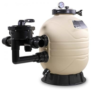 Flotide MFS17 HDPE Sand Filter - 425mm Diameter, 7000 L/H Max Flow, 37.5 m³ Pool Capacity, 0.14 m² Filter Surface, 50mm/1.5 Connection, 40kg Sand, High Density Poly Ethylene, 2.8 Bar, 50°C, White