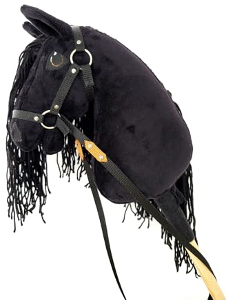 Hobby Horse A5 Small (Pferd am Stock) + Halfter mit Zügeln von Horse&Toys (Schwarz)