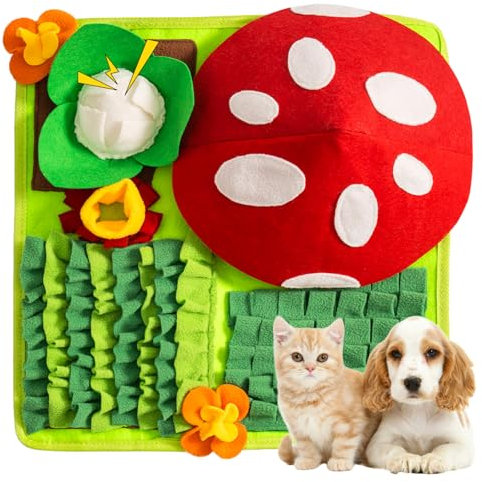 MEWOOFUN Schnüffelmatte für Hunde, große Rassen mit Quietschelement, interaktive Schnüffelmatte für Hunde, Futterspielzeug, abnehmbare Schnüffelmatte für Langeweile und geistige Stimulation, fördert