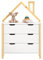 IDIMEX Kommode ELANO in Hausform - Weiß aus massivem Kiefernholz, 3 große Schubladen, Kinderzimmer Aufbewahrung, Kleiderschrank, Kinderzimmer möbel, Schubladenkommode