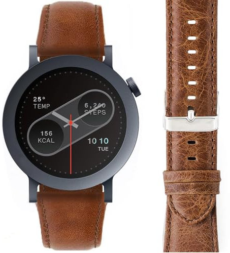 Blueshaweu Compatibile per Cinturino CMF Watch Pro 2 1,32 Vera Pelle, Cinturino di Ricambio in Pelle Compatibile con CMF Watch Pro 2 1,32 Uomo Donna (Light brown)