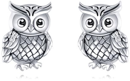 VENACOLY Eule Ohrringe 925 Sterling Silber Eule Tier Stud Ohrringe Schmuck Geschenke für Frauen Eule Liebhaber