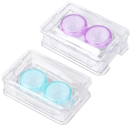 FRCOLOR 2pcs Lens Case Box Container for Lenses Cleaning Wipes Glasses Storage Blue Travel Accessory