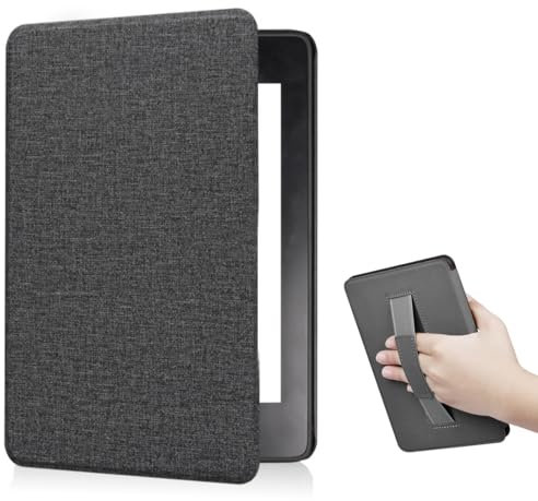 XPEX Protectora Case Compatible Con Paperwhite 5 Funda 5 Con Correa De Mano Y Automática Reposo/Activación Función(Negro)