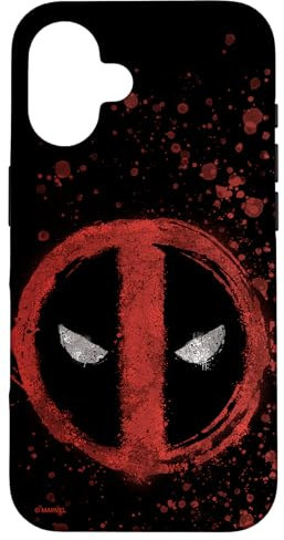iPhone 16 Marvel Deadpool Wade Wilson Icon Paint Splatter Case