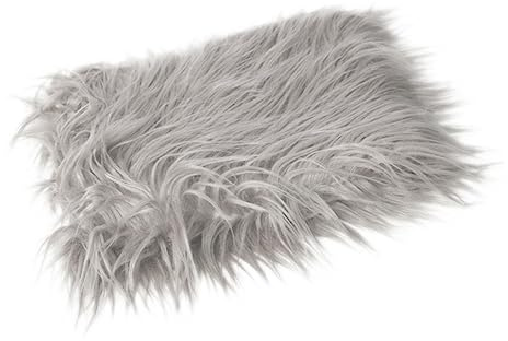 PHENOFICE Newborn Photography Mat Photography Blanket Light Grey Fur Quilt for Shower Nursery Decor Changing Mat