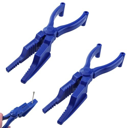 2 Pcs Nail Holder for Hammering, Plastic Pliers, Finger Safe for Hammer Nails in Slip Joint Pliers,Slip Joint Pliers Tool Gadget for Household Construction