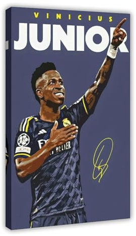 caopd Vini Poster, Vinicius Jr 4K Afdrukbare Poster, Leinwandposter, Wandkunst, Dekordruck, Bild, Gemälde für Wohnzimmer, Schlafzimmer, Dekoration, 30 x 45 cm