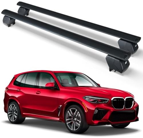 LUGIWN Aluminium Dachträger für BMW X5 2007-2024,Dachträger Querstange, Abschließbar-DachträGer RelingträGer 90,7 kg Tragfähigkeit
